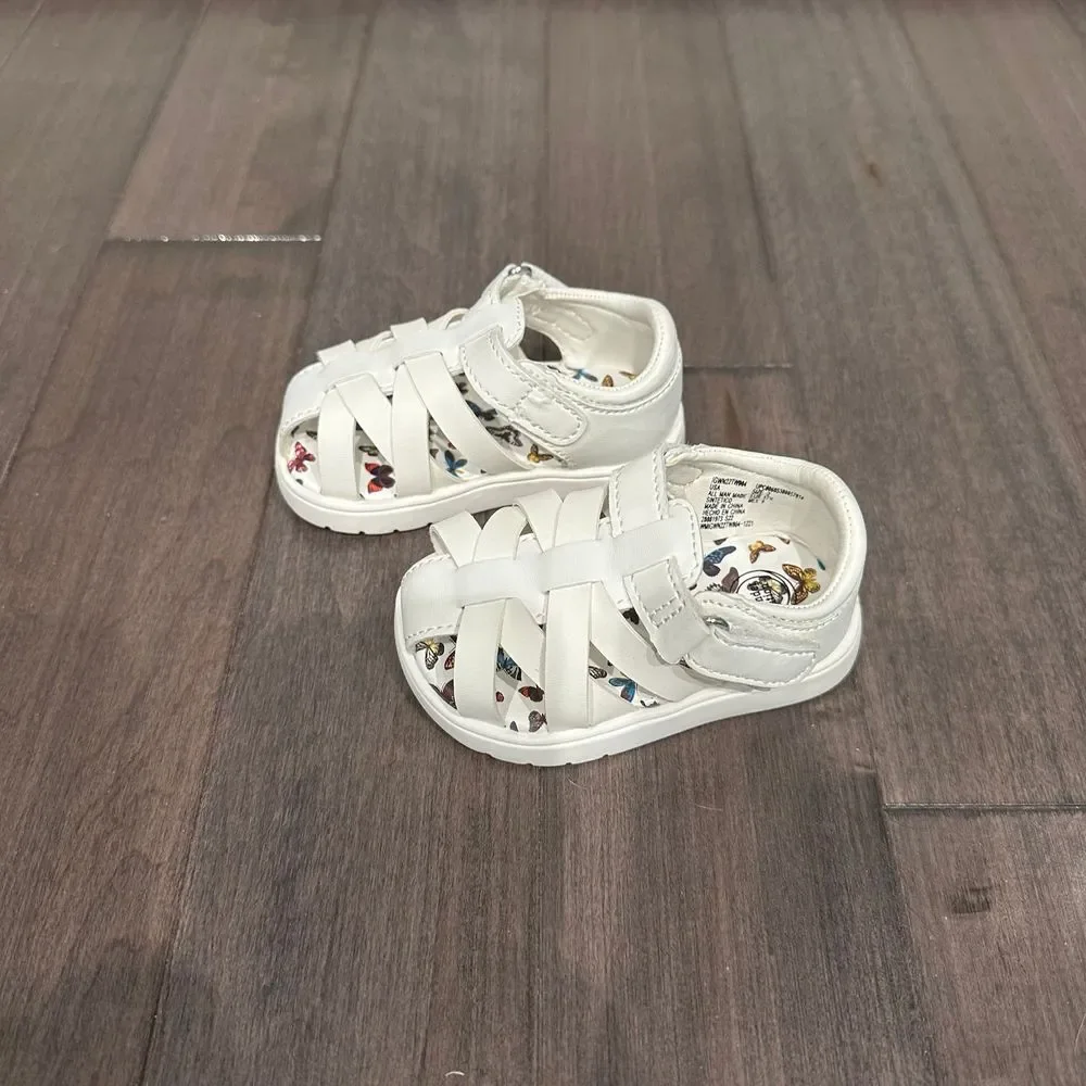 WN Girls White‎ Sandals Size 2 NWOT
